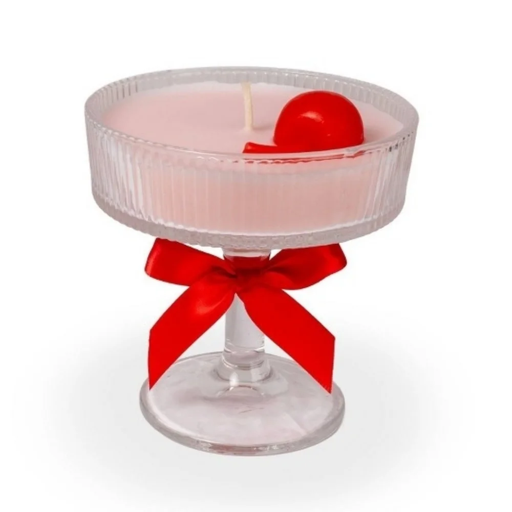 Bullseye Martini‎ Glass Cherry Candle
